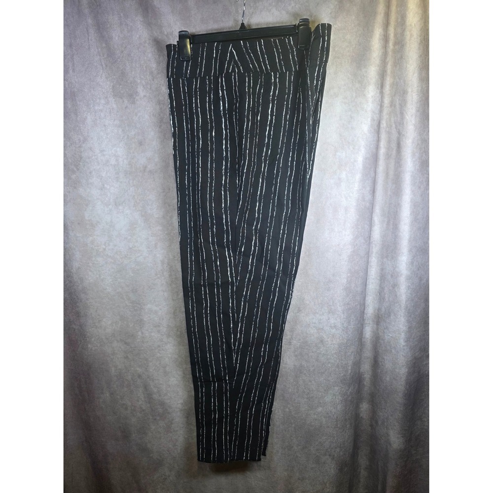 New Directions Black Silver Stripe Career Casual Pants Women's Plus Size 18W